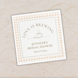 Servilleta De Papel Chá Love Is Brewing Gingham Baby Shower