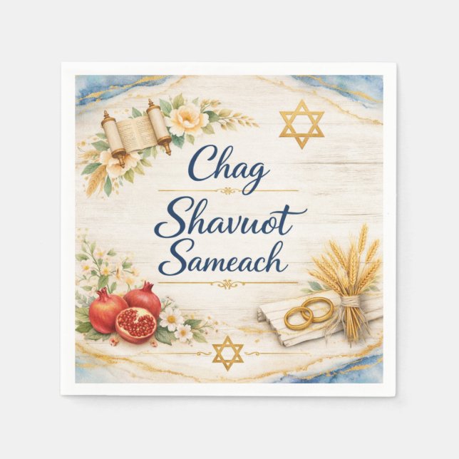 Servilleta De Papel Chag Shavuot Sameach, Feliz Shavuot  (Anverso)