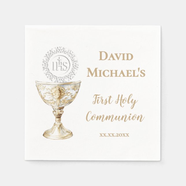 Servilleta De Papel Chalice Host First Holy Communion (Anverso)