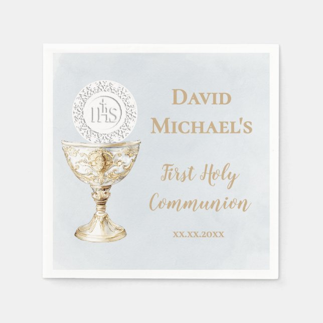 Servilleta De Papel Chalice Host First Holy Communion (Anverso)