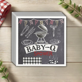 Servilleta De Papel Chalkboard Baby-Q Grill Baby Shower