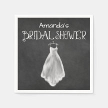 Chalkboard Boda Vestido Bridal Shower Napkins