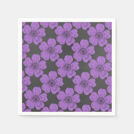 Servilleta De Papel Chalkboard de Rosas salvajes morados