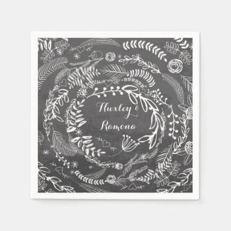 Servilleta De Papel Chalkboard Floral Garland