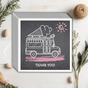 Servilleta De Papel Chalkboard Ice Cream Truck Baby Shower