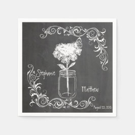 SERVILLETA DE PAPEL CHALKBOARD MASON JAR GARDEN WEDDING NAPKINS