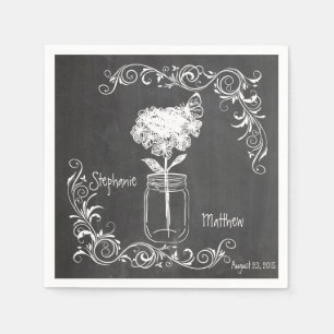 SERVILLETA DE PAPEL CHALKBOARD MASON JAR GARDEN WEDDING NAPKINS