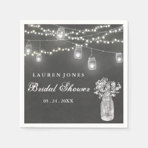 Servilleta De Papel Chalkboard Mason Jar Luces Brillantes Ducha Napkin