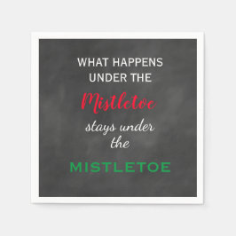 Servilleta De Papel Chalkboard Mistletoe Holiday