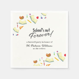 Servilleta De Papel Chalkboard School Farewell Retired Teacher Party 