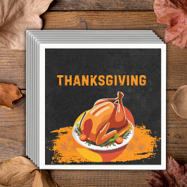 Servilleta De Papel Chalkboard Thankde Roast Turkey Baby Shower