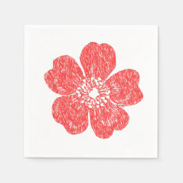 Servilleta De Papel Chalkboard Wild Red Rose