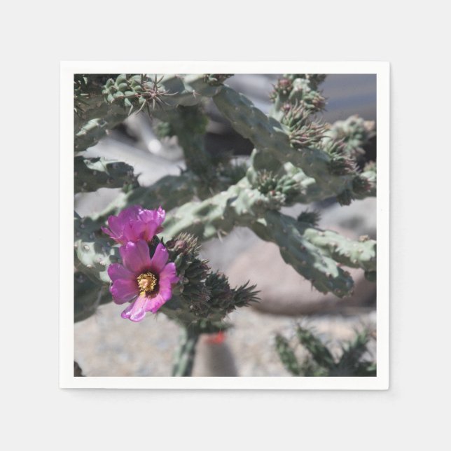 Servilleta De Papel Challa Cactus en floración (Anverso)