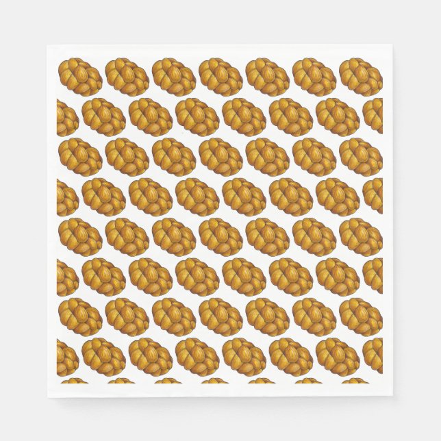 Servilleta De Papel Challah trenzado panadería judía pan Loaf Hanukkah (Anverso)