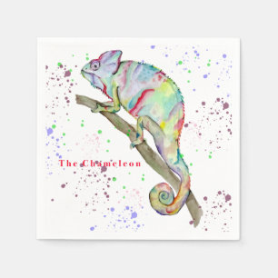 Servilleta De Papel Chameleon divertido de color de agua