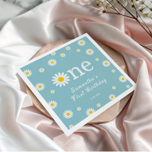 Servilleta De Papel Chamomile Daisy Flower Elegante cumpleaños Verde a