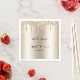 Servilleta De Papel Champagne Brillo Goteo Despedida de Soltera Glam D