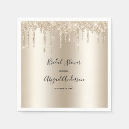 Servilleta De Papel Champagne Brillo Goteo Despedida de Soltera Glam D
