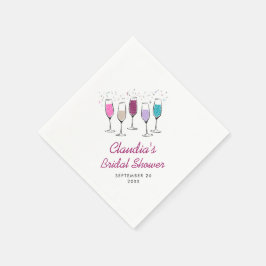 Servilleta De Papel Champagne Chic Elegante Despedida de Soltera