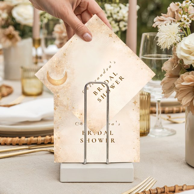 Servilleta De Papel Champagne Crescent Moon Bridal Shower (Subido por el creador)