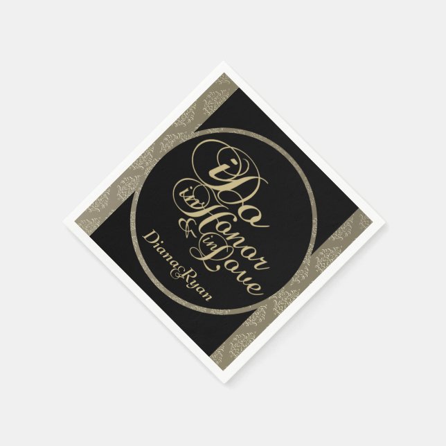Servilleta De Papel Champagne Damask Fiesta Napkins (Borde)
