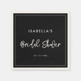 Servilleta De Papel Champagne moderno negro para Baby Shower