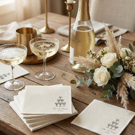 Servilleta De Papel Champagne Tower Doodle Custom Name Wedding