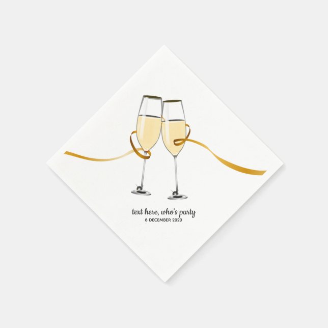 Servilleta De Papel Champagne, vino, capricho, servilletas de papel de (Borde)