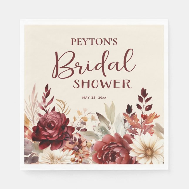 Servilleta De Papel Champán Crema Bridal Shower (Anverso)