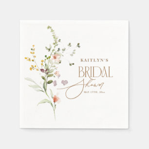 Servilleta De Papel Champán de boda de jardín de flores boho con letra
