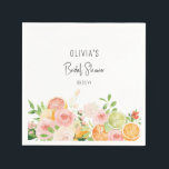 Servilleta De Papel Champán Floral Baño de Novia<br><div class="desc">Baño de Novia de Verano Decoración brillante de cítricos y flores. ¡Descubre los artículos coincidentes en nuestra tienda!</div>