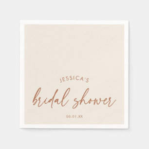 Servilleta De Papel Champán Nupcial Beige Boho Moderno