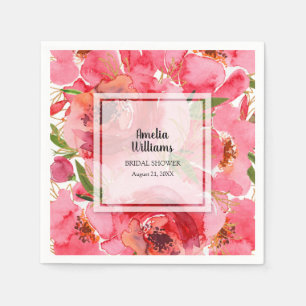 Servilleta De Papel Champán Nupcial de Acuarela Floral