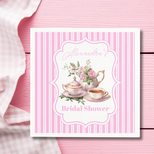 Servilleta De Papel Champán Nupcial de Té Floral Rosa Suave (Subido por el creador)