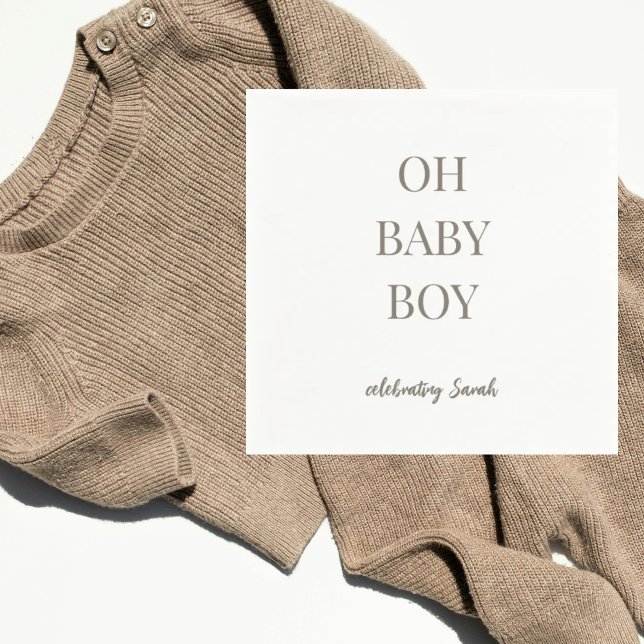 Servilleta De Papel Champán Personalizado de Hongo Gris Claro para Bab (Subido por el creador)