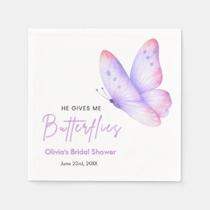 Servilleta De Papel Champán Rosa Púrpura Me Da Mariposas Despedida de