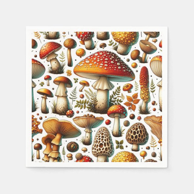 Servilleta De Papel Champignons Silvestres Caprichosos (Anverso)