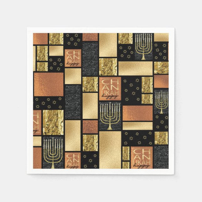 Servilleta De Papel Chanukah Sparkley Tiles (Anverso)