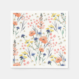 Servilleta De Papel Chaparrita de aguaflores shower de bebé floral acu