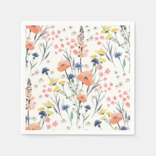 Servilleta De Papel Chaparrita de aguaflores shower de bebé floral acu