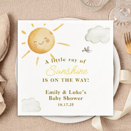 Servilleta De Papel Chaparron Boho Sol Baby Shower Neutro en Género