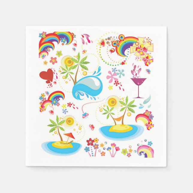 Servilleta De Papel Chapoteo de Verano (Anverso)