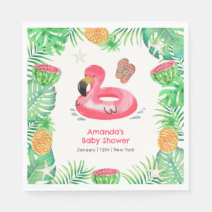 Servilleta De Papel Chapoteo Tropical Fiesta de Bebé en la Piscina de