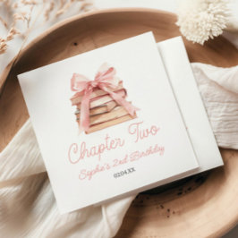 Servilleta De Papel Chapter Two Pink Bow Books 2nd Birthday Party