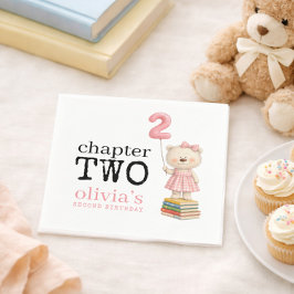 Servilleta De Papel Chapter Two Teddy Bear Books Girl 2nd Birthday