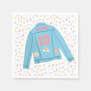 Servilleta De Papel Chaqueta vaquera con parches Preppy cumpleaños 10