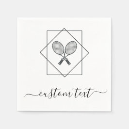 Servilleta De Papel Chaquetas de tenis geométricas retro blanco negro 