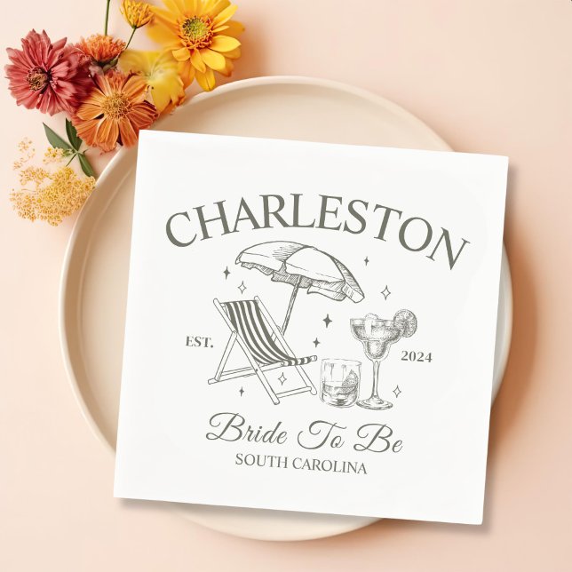 Servilleta De Papel Charleston Bachelorette Bride Ser Fiesta (Subido por el creador)