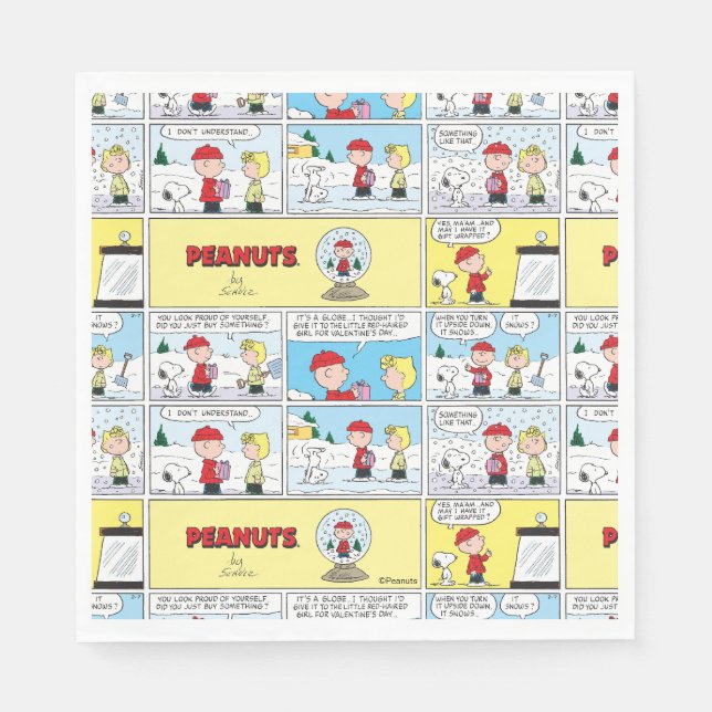 Servilleta De Papel Charlie Brown | Bola de cristal con nieve (Anverso)