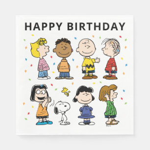 Servilleta De Papel Charlie Brown y el cumpleaños de Gang Confetti